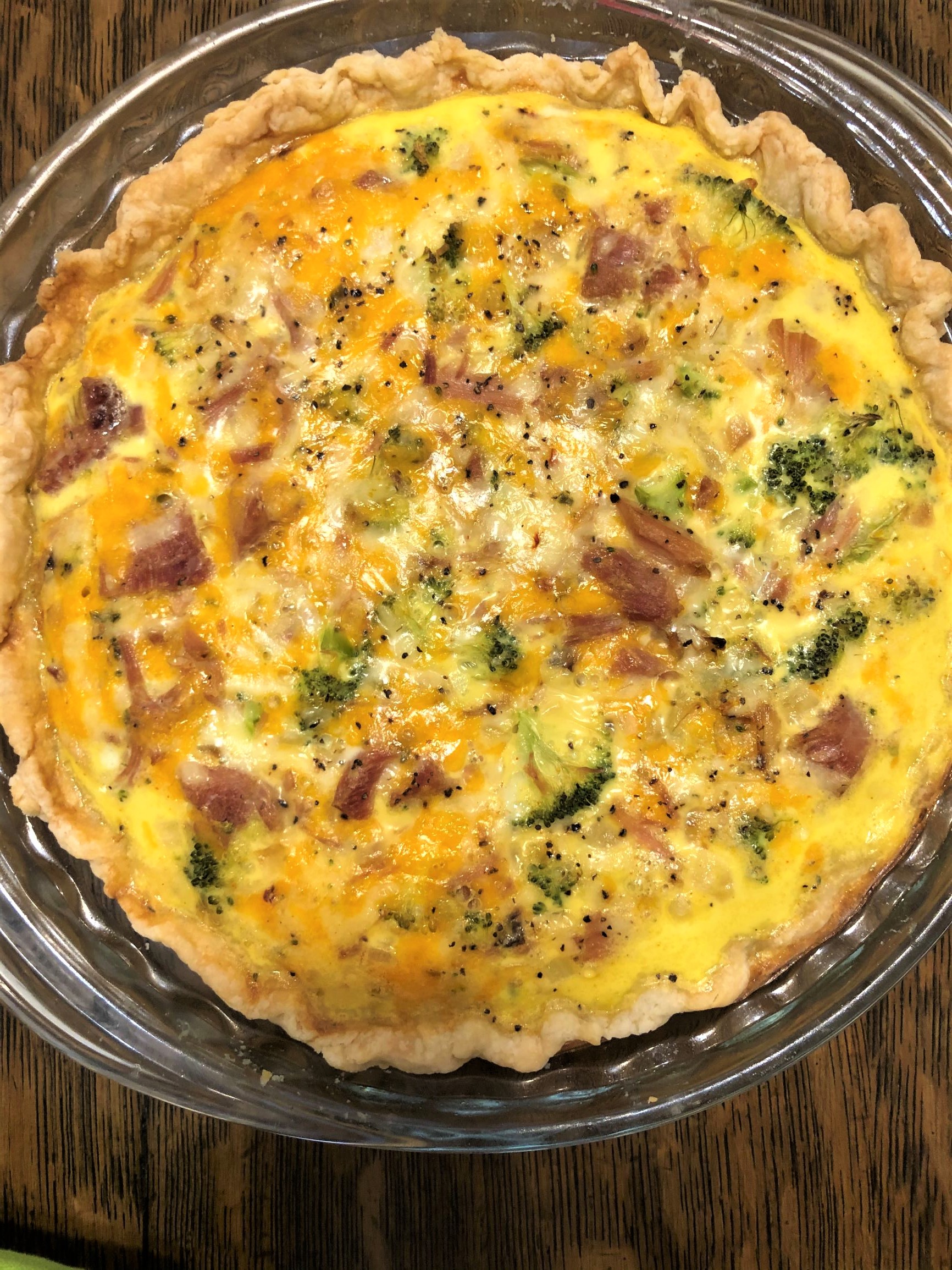 Rustic Broccoli Ham Quiche - Cooking Through Generations