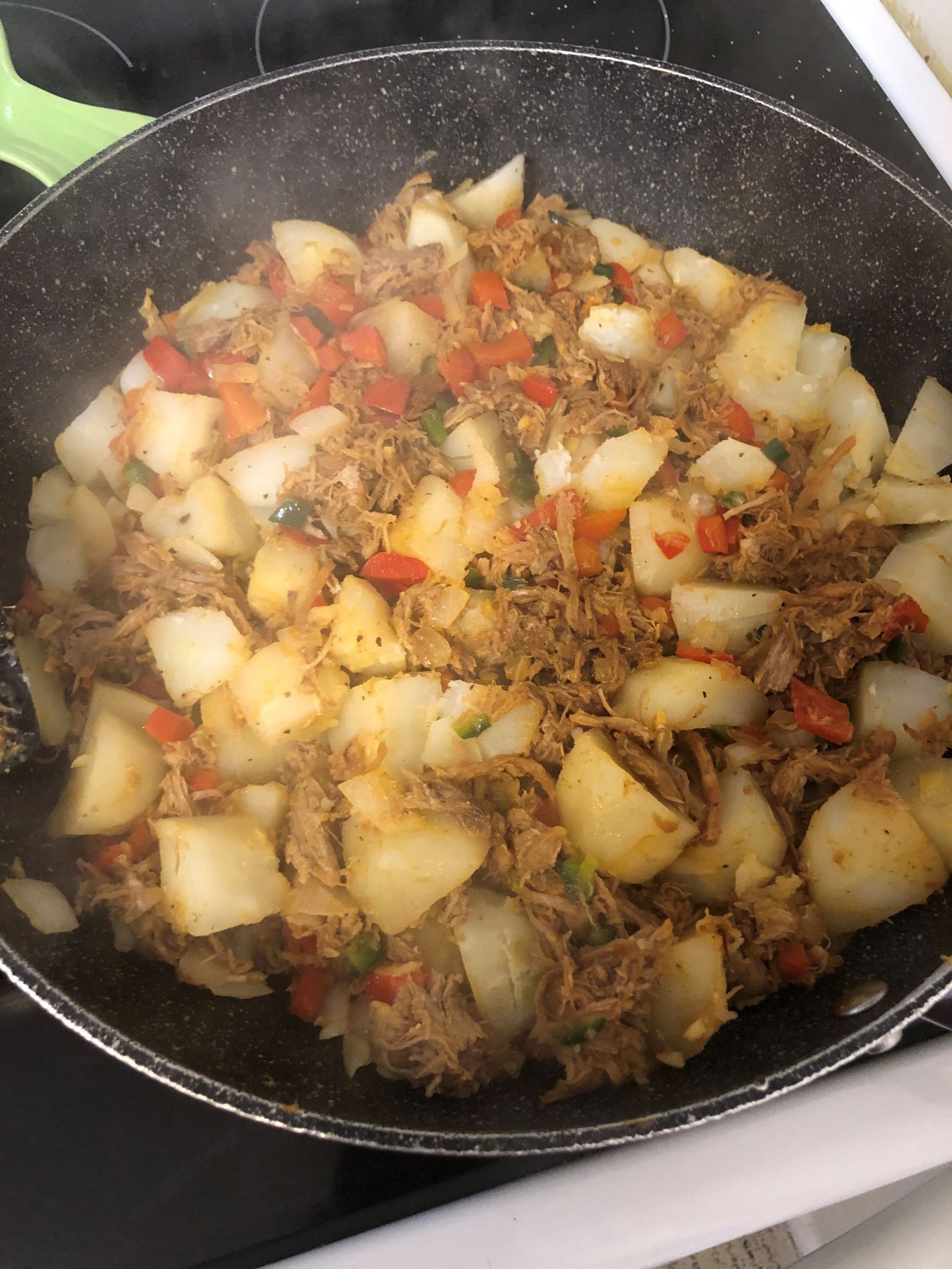 Pulled Pork Hash skillet for any meal of the day! Cooking Through